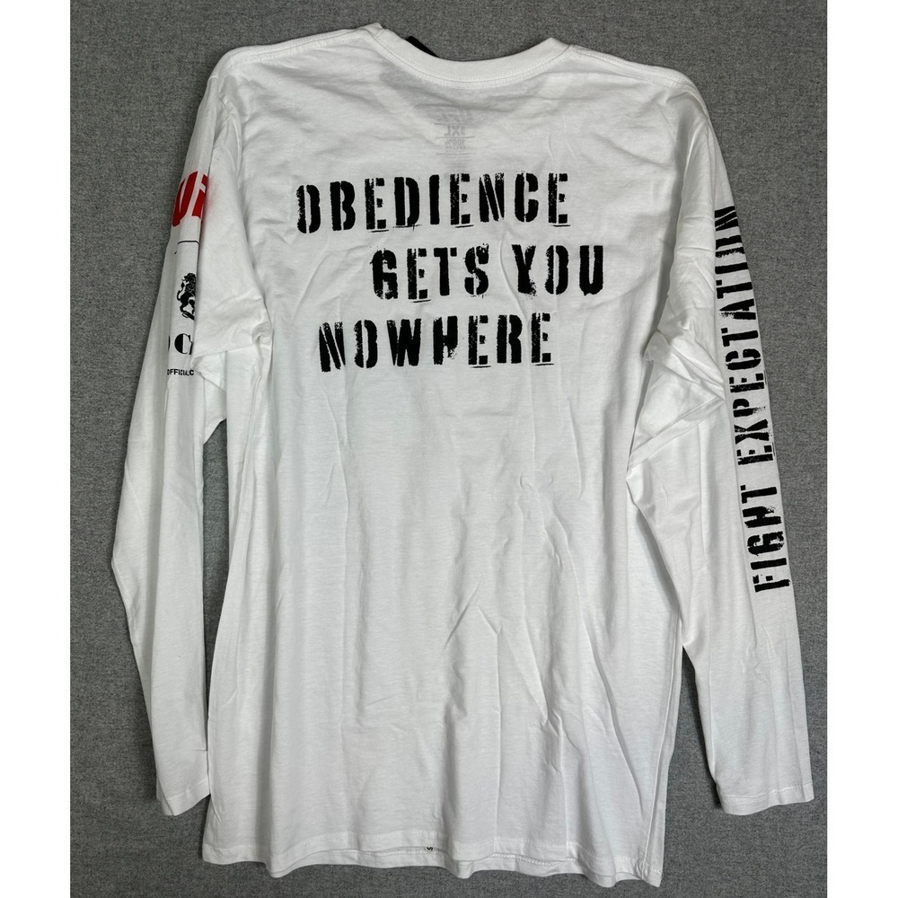 UFC 19 Crimes Long Sleeve Shirt Mens XL White Fight Expectations Graphic Tee New